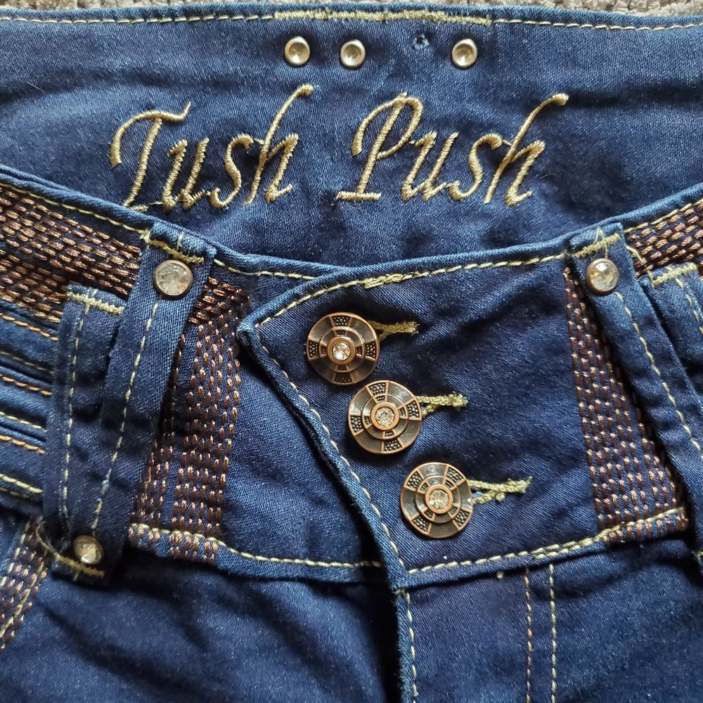 TUSH PUSH Jr. women dark wash stretch jeans size 1 - Picture 9 of 11